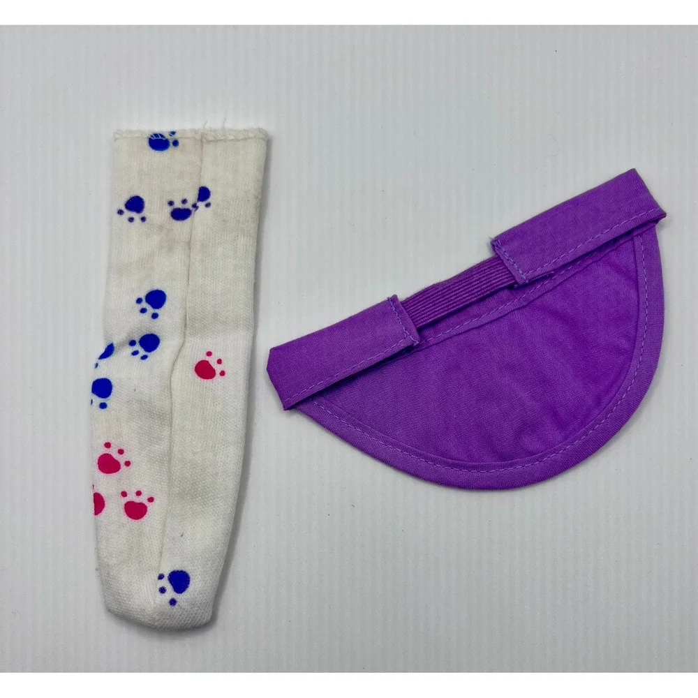 Mattel Hot Looks Doll Accessory Bag Set OS Multi Excellent 1980s Dino Visor Sock
